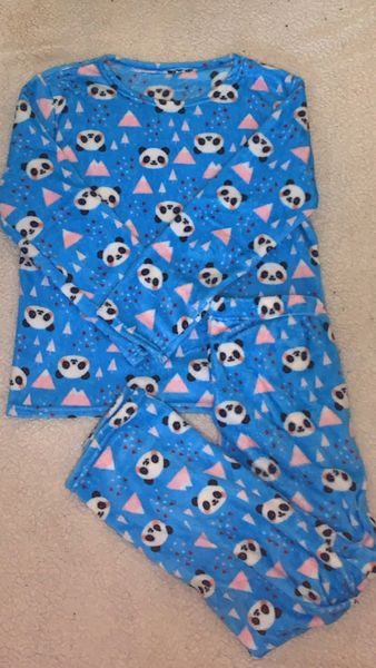 Plush Blue Panda Pajama Set
